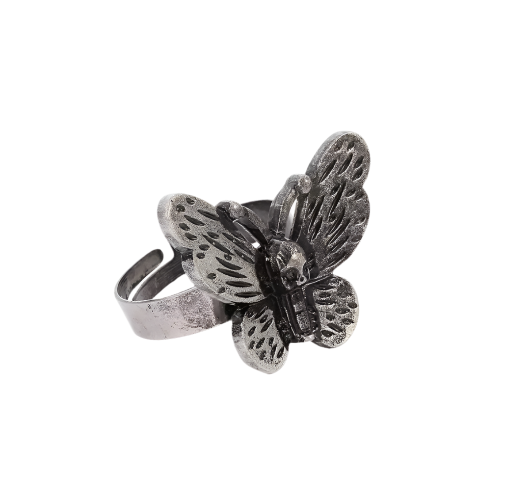 Skull butterfly ring