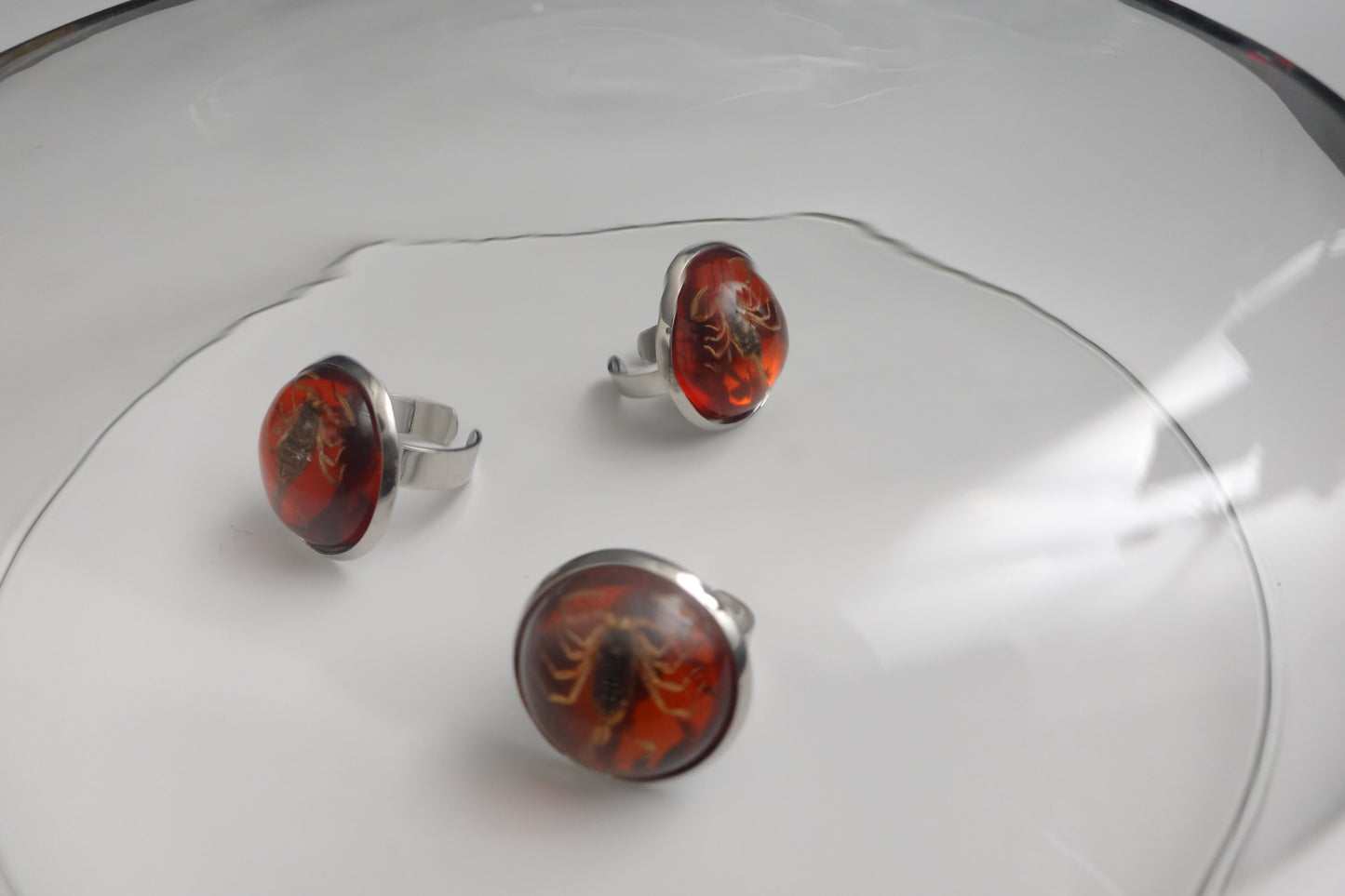 Amber Scorpion Ring