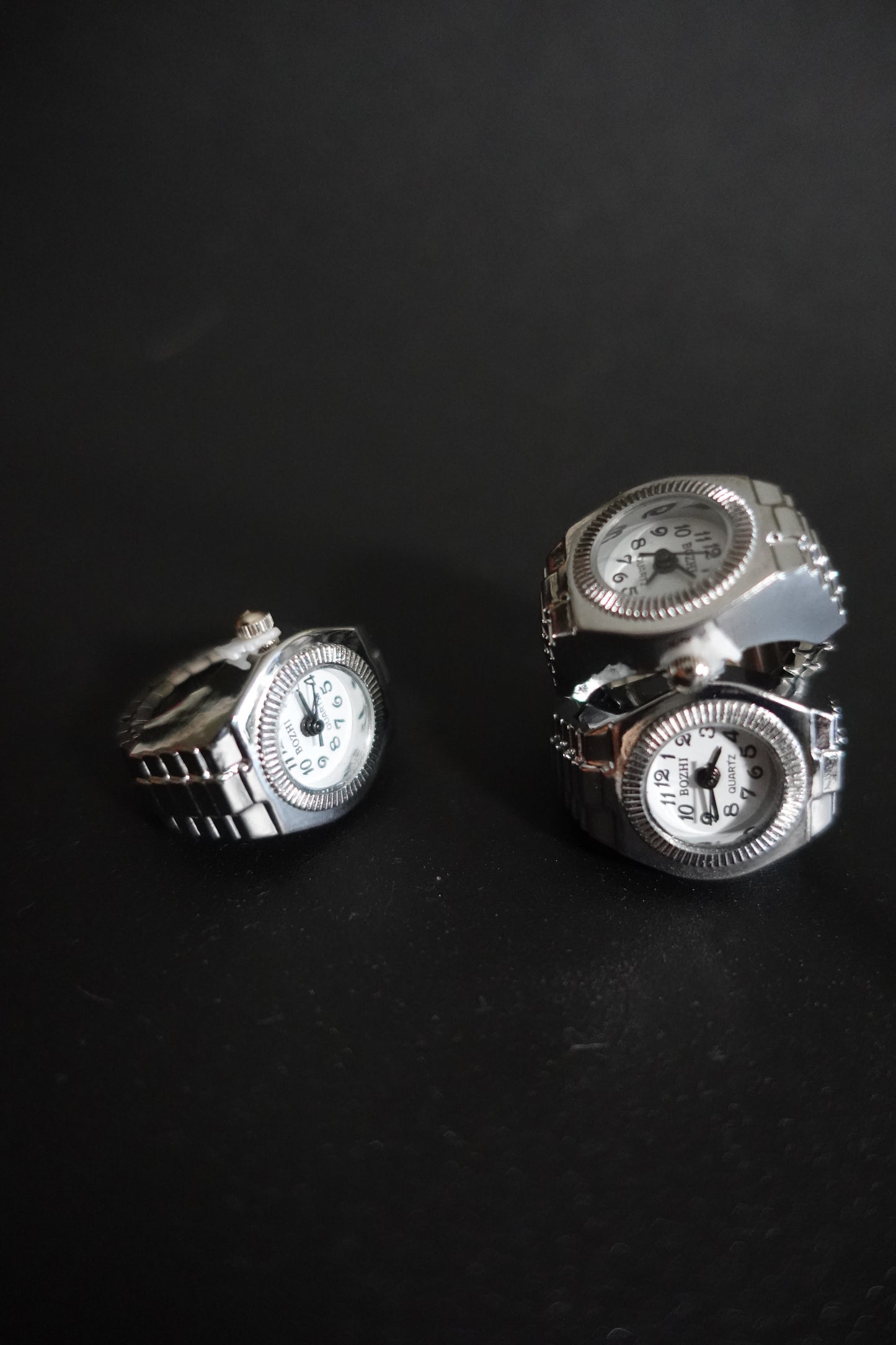 White Dial Face Ring Watch