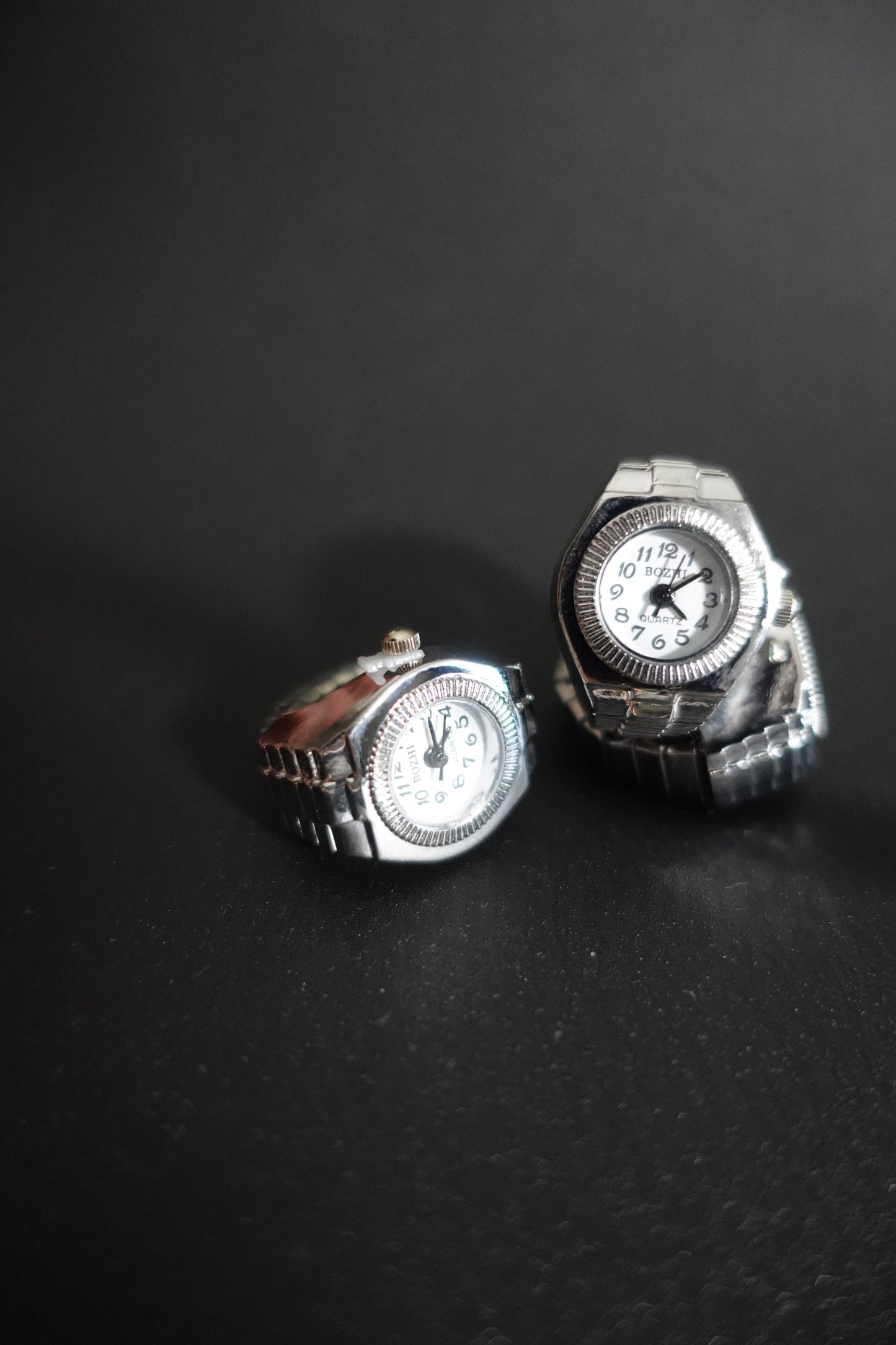 White Dial Face Ring Watch