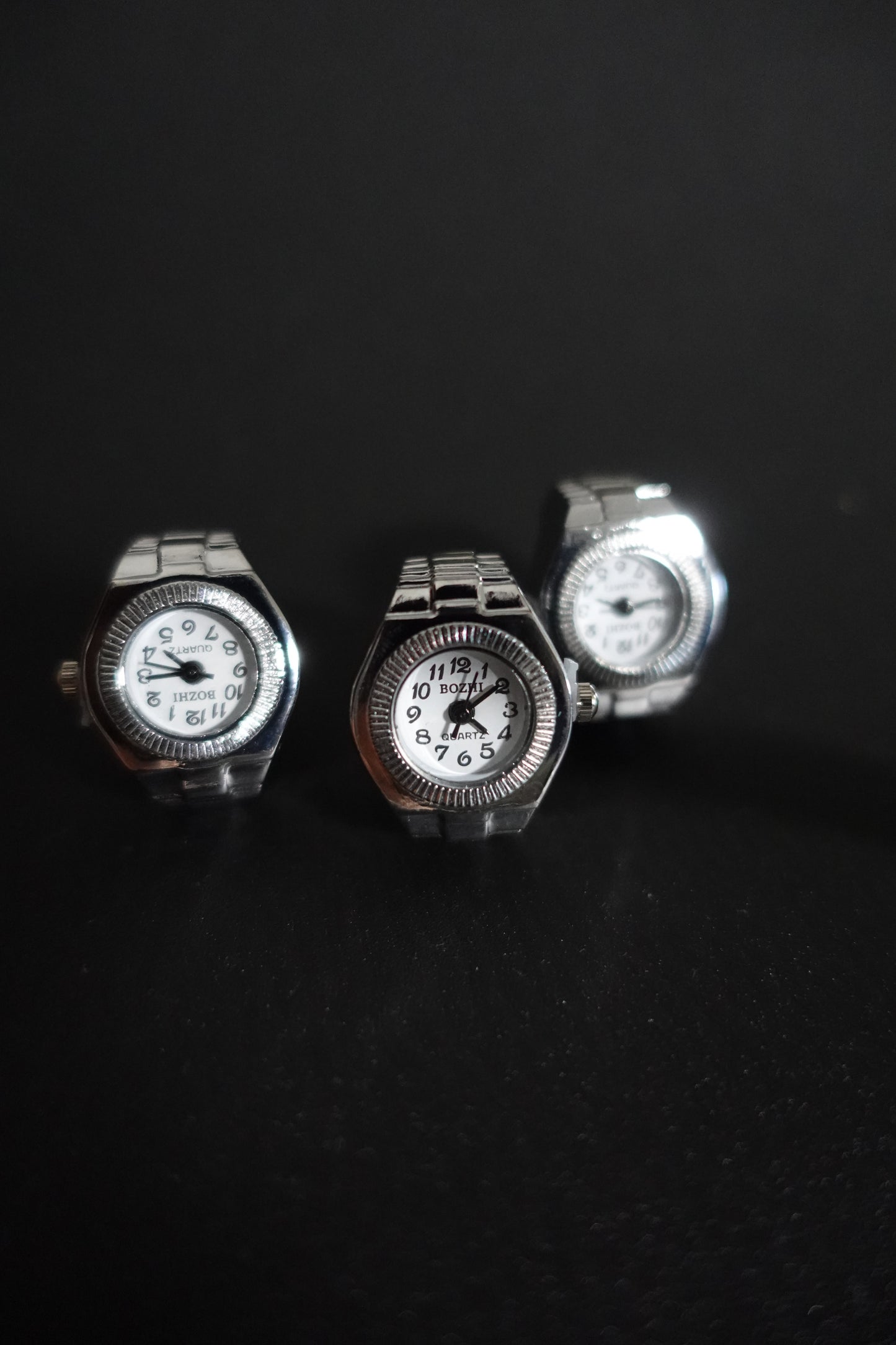 White Dial Face Ring Watch