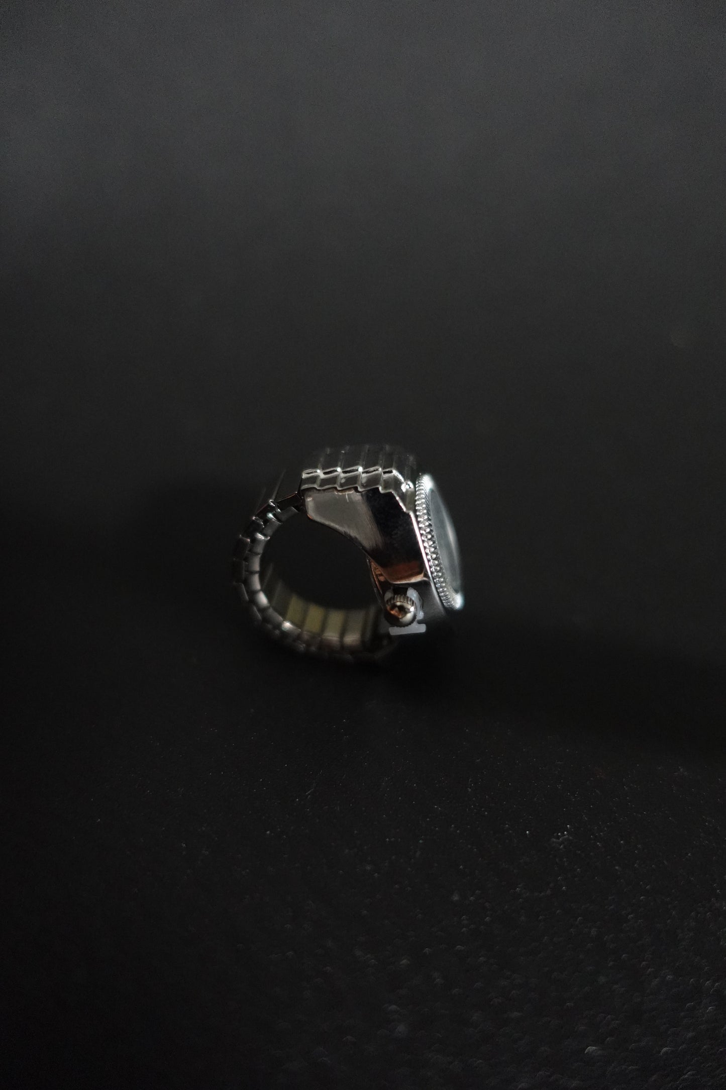 White Dial Face Ring Watch