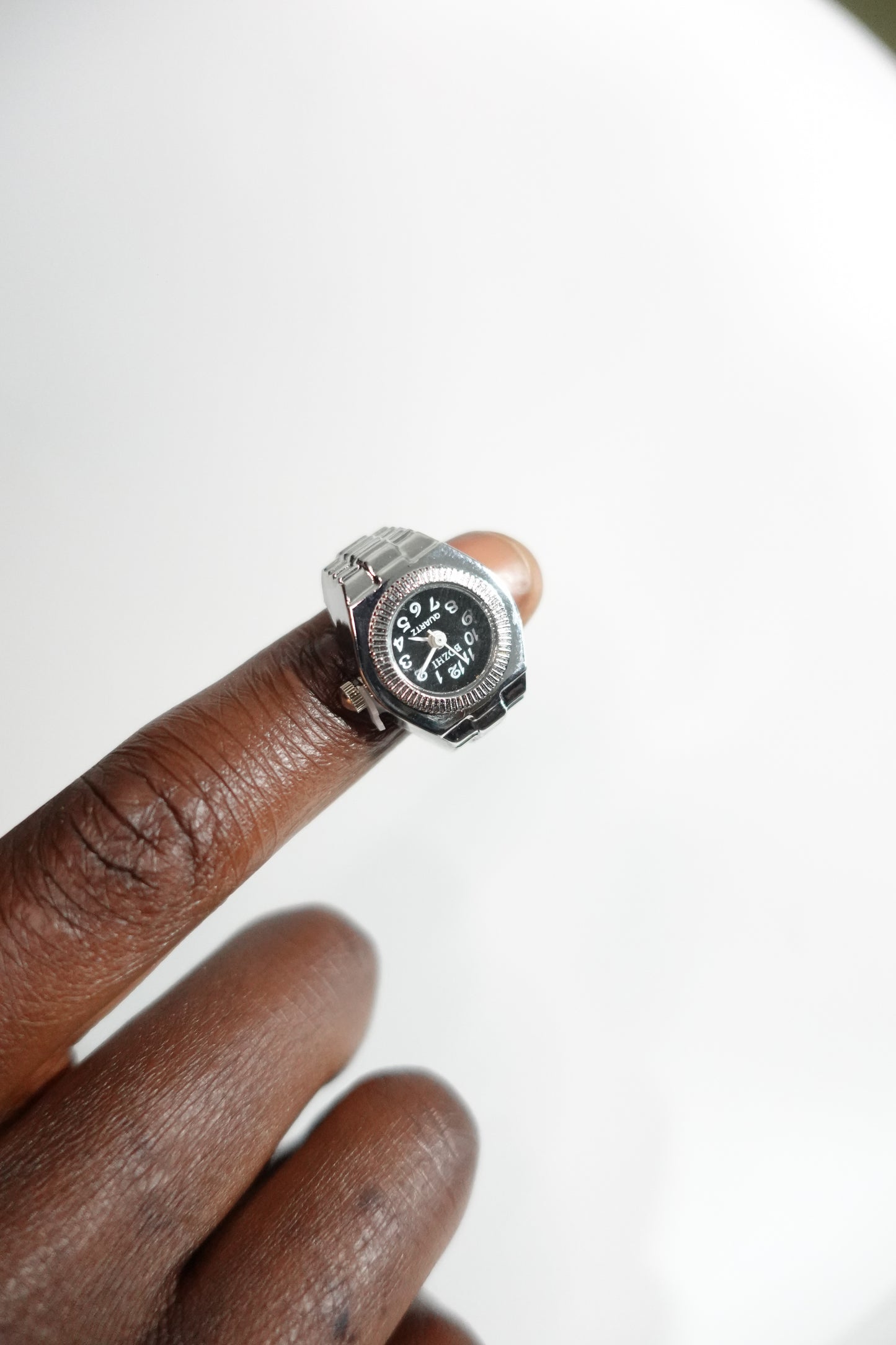 Black Dial Ring Watch