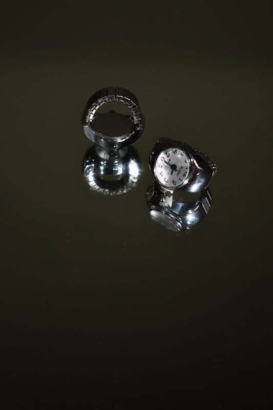 White Face Ring Watch