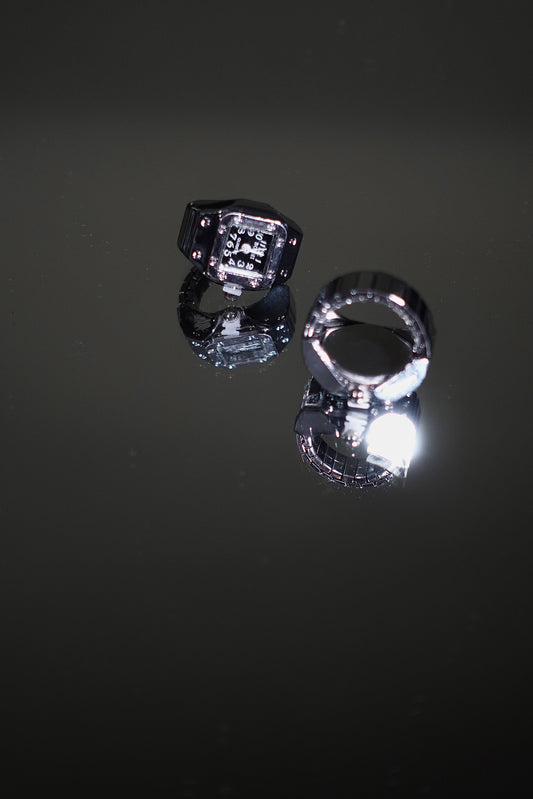 Black Face Ring Watch