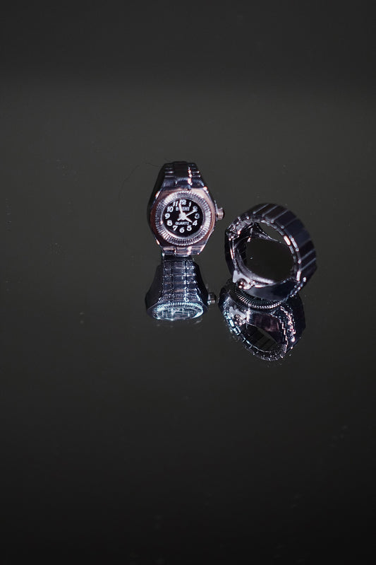 Black Dial Ring Watch