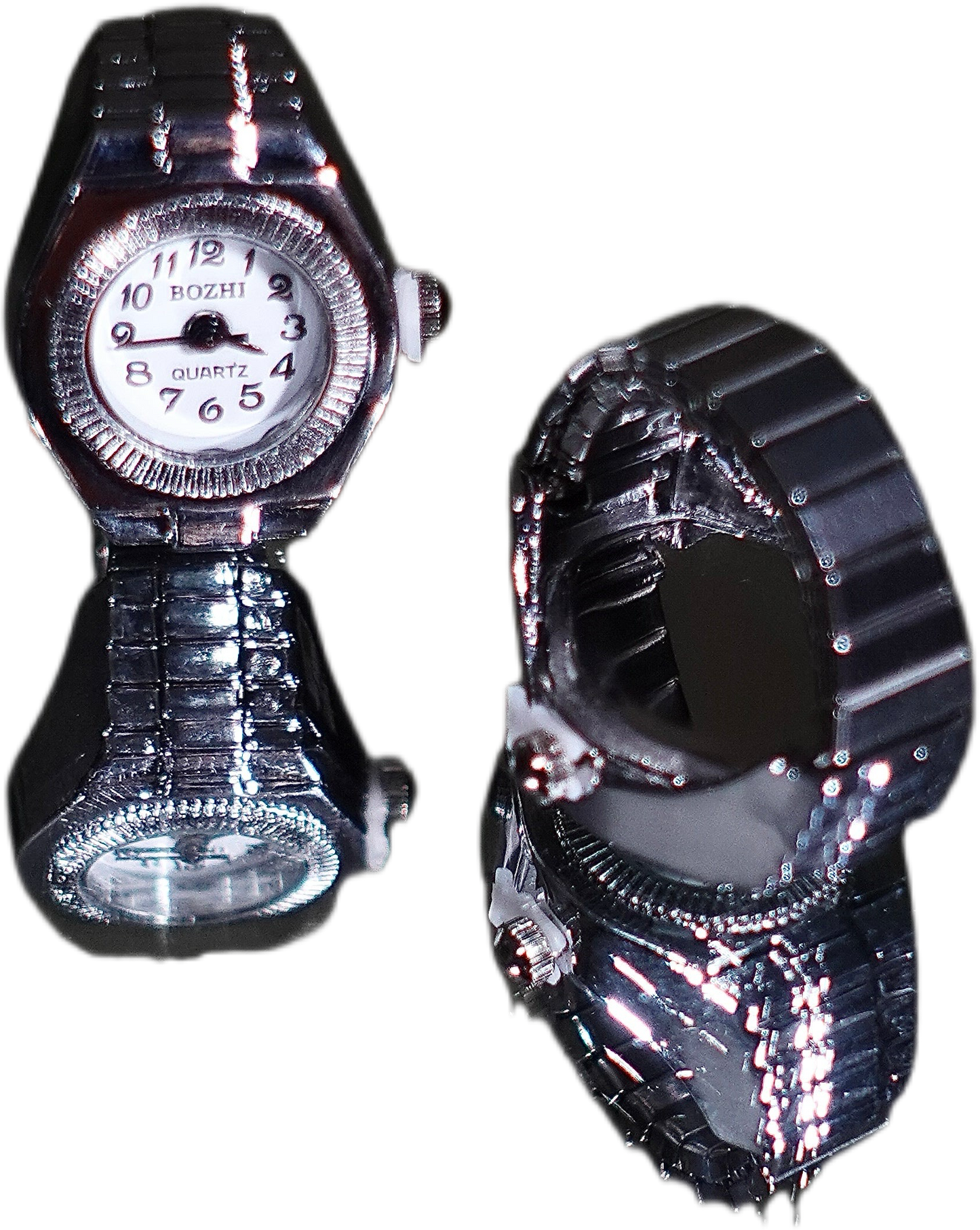 White Dial Face Ring Watch