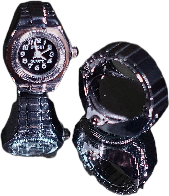 Black Dial Ring Watch