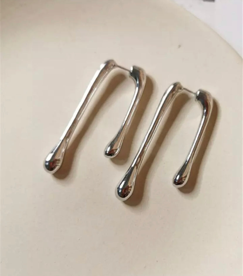 Silver Drip Earrings