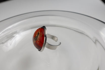 Amber Scorpion Ring