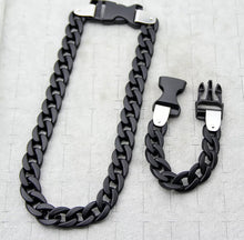 Load image into Gallery viewer, Black acrylic chain and bracelet set
