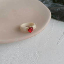 Load image into Gallery viewer, Red pearl Resin ring
