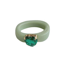 Load image into Gallery viewer, Green pearl Resin ring
