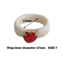 Load image into Gallery viewer, Red pearl Resin ring
