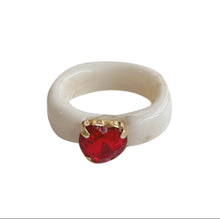 Load image into Gallery viewer, Red pearl Resin ring

