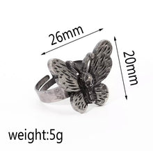 Load image into Gallery viewer, Skull butterfly ring
